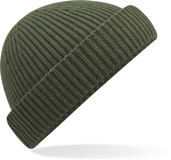 Kurze Strickmütze mit Harbor-Manschette