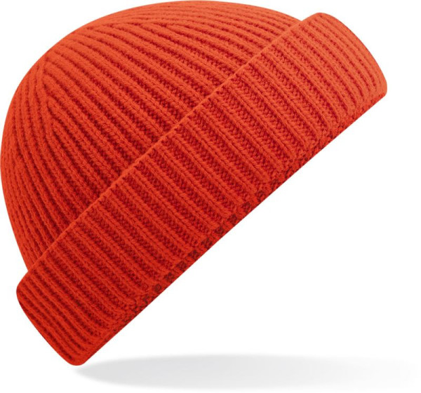 Kurze Strickmütze mit Harbor-Manschette