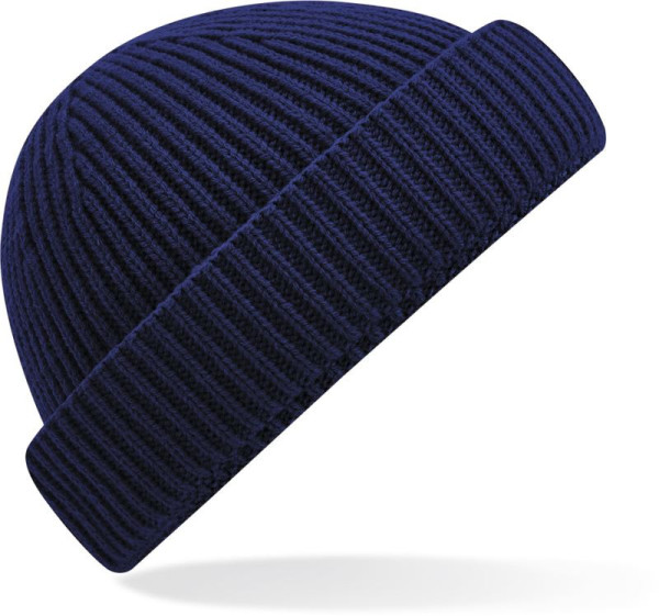 Kurze Strickmütze mit Harbor-Manschette