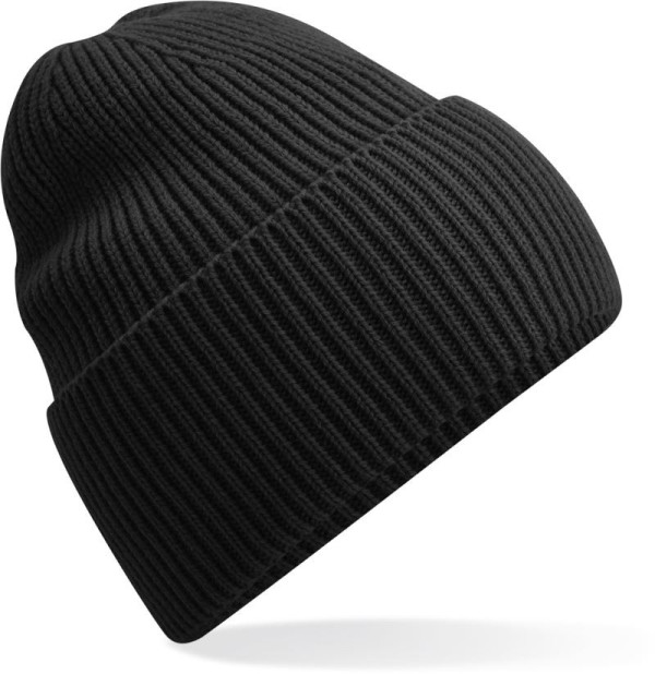 Lange Strickmütze mit Umschlag