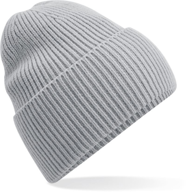 Lange Strickmütze mit Umschlag