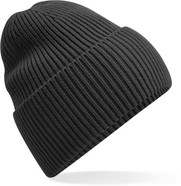 Lange Strickmütze mit Umschlag