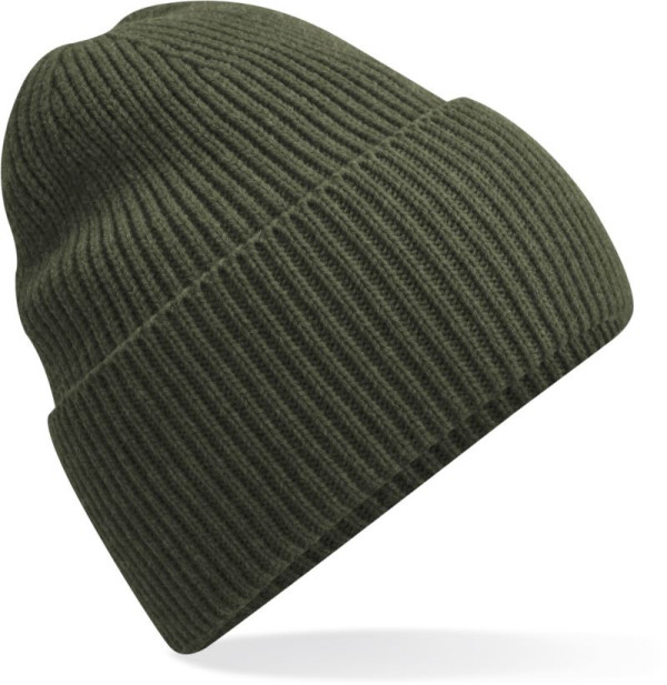 Lange Strickmütze mit Umschlag