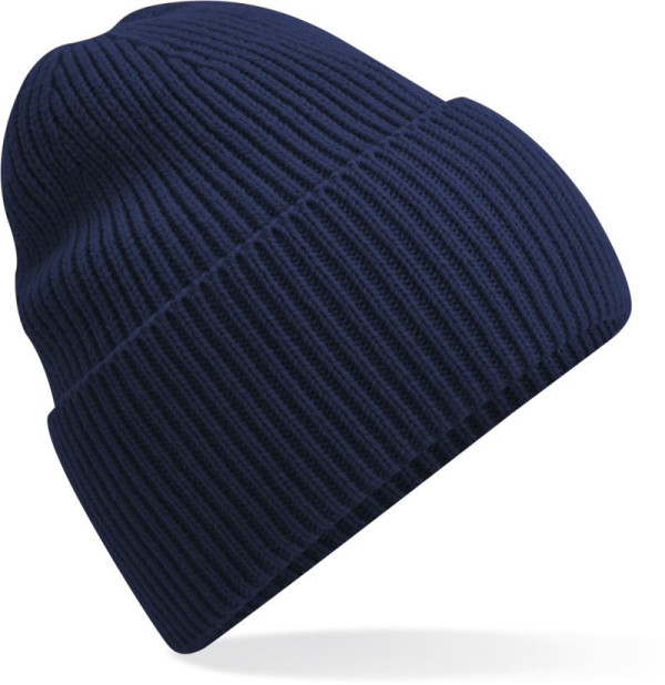 Lange Strickmütze mit Umschlag