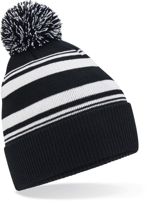 Strickmütze mit Streifen „Fan“