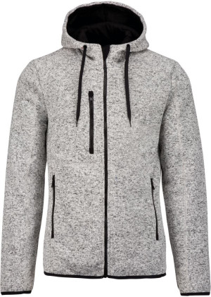 Melange Kariban ProAct Herren-Strickfleecejacke mit Kapuze - Reklamnepredmety