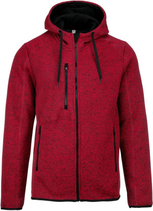 Melange Kariban ProAct Herren-Strickfleecejacke mit Kapuze - Reklamnepredmety