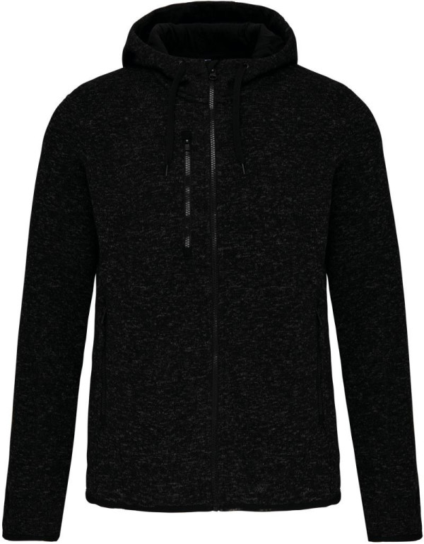 Melange Kariban ProAct Damen-Strickfleecejacke mit Kapuze