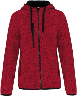 Melange Kariban ProAct Damen-Strickfleecejacke mit Kapuze - Reklamnepredmety