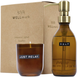 Wellmark Discovery Set – Handseife 200 ml und Duftkerze 150 g – mit Bambusduft - Reklamnepredmety