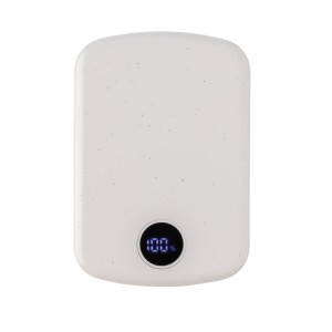 MagBoost 5.000mAh magnetische Powerbank aus RCS rec. Plastik, weiß - Reklamnepredmety