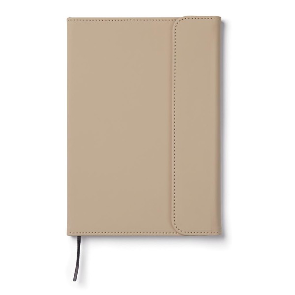 VINGA Baltimore GRS-zertifiziertes Papier & PU-Notizbuch, greige