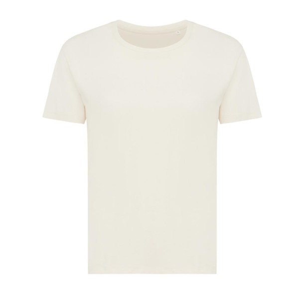 Iqoniq Yala Damen T-Shirt aus recycelter Baumwolle, ungefärbte helles Grau