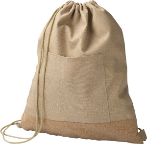 Rucksack mit Kordelzug aus RPET mit Korkboden - Reklamnepredmety