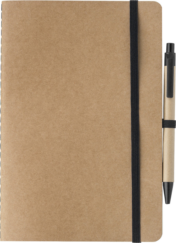 Notizbuch A5, unliniert, 60 Blatt und Stift