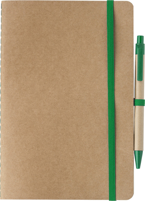 Notizbuch A5, unliniert, 60 Blatt und Stift