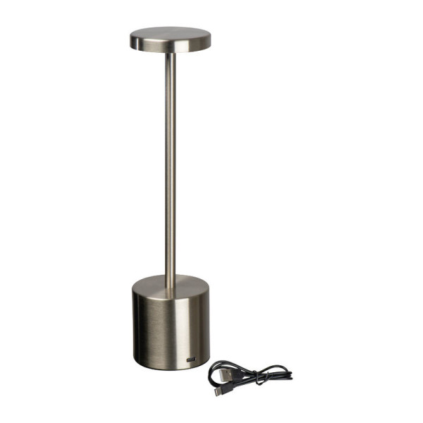 Lithium-Tischlampe aus Edelstahl