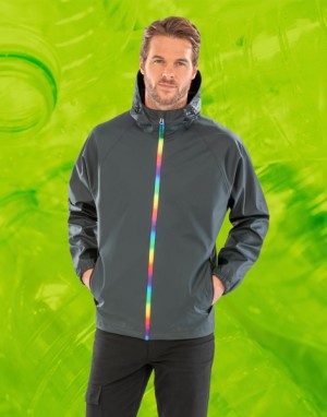Wasserdichte Jacke mit Kapuze, recyceltes Futter - Reklamnepredmety