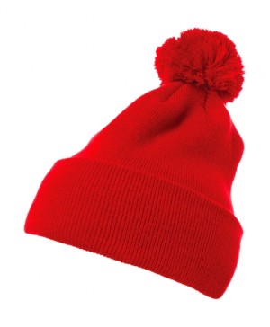 Strickmütze mit Bündchen und Bommel - Reklamnepredmety
