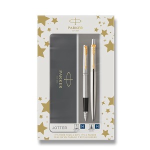 Parker Jotter Stainless Steel GT Füllfederhalter und Kugelschreiber-Set - Reklamnepredmety