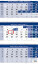 Dreimonatskalender blau mit Spirale