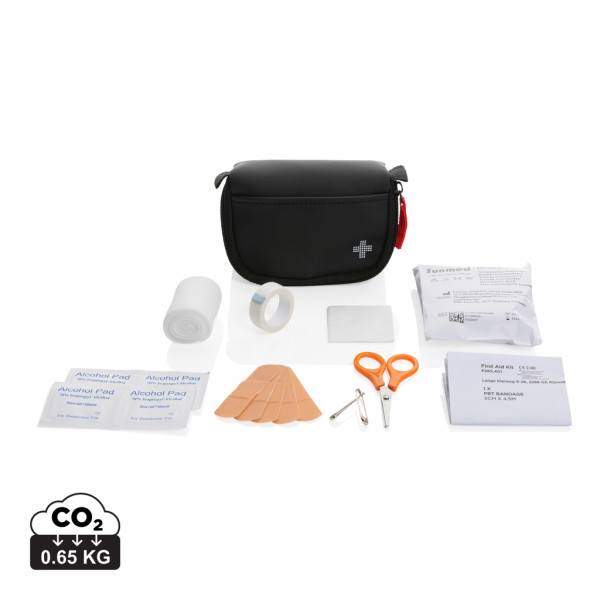Erste-Hilfe-Set im Postformat von RCS recycelt. PU-Nubuk