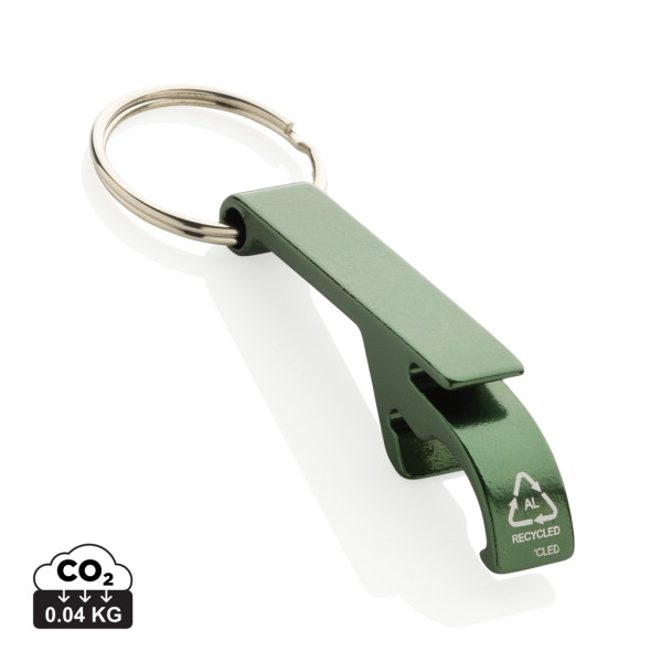 Schlüsselanhänger mit Öffner von RCS recycelt. Aluminium