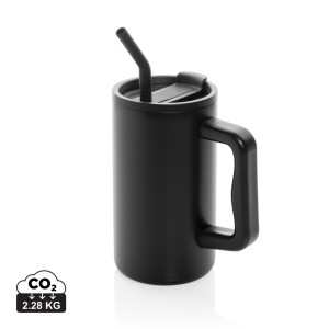 Würfelförmiger 800-ml-Becher aus recyceltem Material. Stahl mit RCS-Zertifizierung - Reklamnepredmety