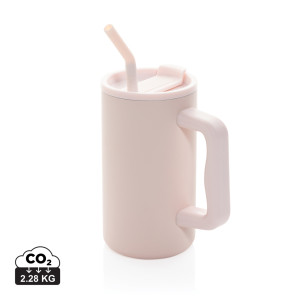 Würfelförmiger 800-ml-Becher aus recyceltem Material. Stahl mit RCS-Zertifizierung - Reklamnepredmety