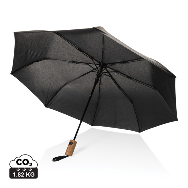 21" Automatikschirm Kaycey aus RPET AWARE und Akazienholz
