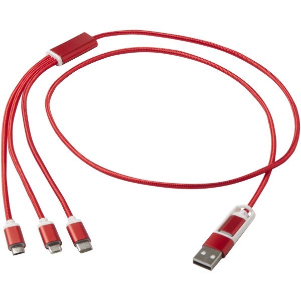 Vielseitiges 5in1-Ladekabel aus recyceltem Aluminium