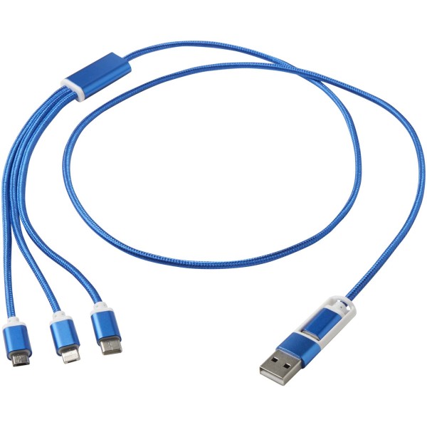 Vielseitiges 5in1-Ladekabel aus recyceltem Aluminium
