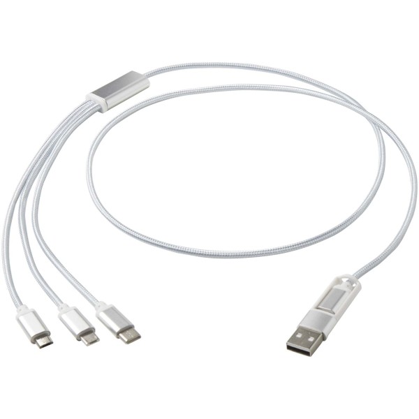 Vielseitiges 5in1-Ladekabel aus recyceltem Aluminium