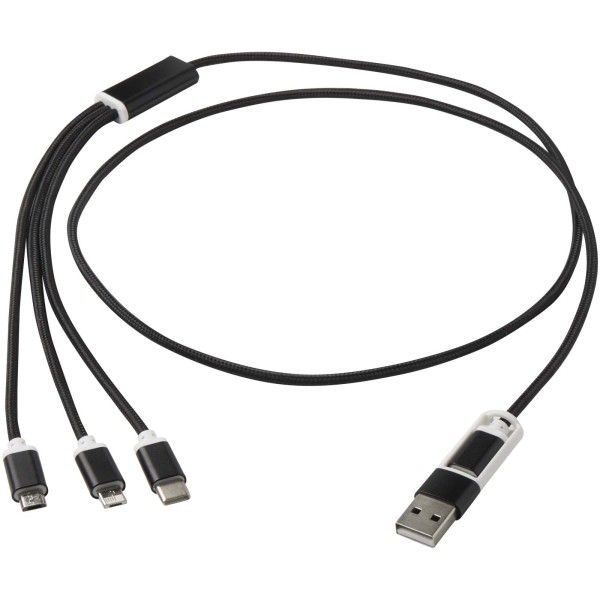 Vielseitiges 5in1-Ladekabel aus recyceltem Aluminium