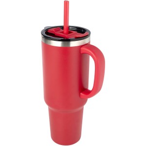 Sydney 1200 ml doppelwandiger RCS-zertifizierter Kupfer-Vakuum Isolierbecher mit Strohhalm - Reklamnepredmety