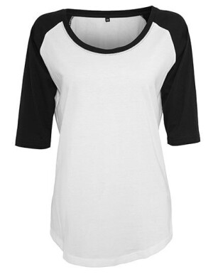 Damen 3/4 Raglan-T-Shirt mit Kontrastmuster BY022 - Reklamnepredmety