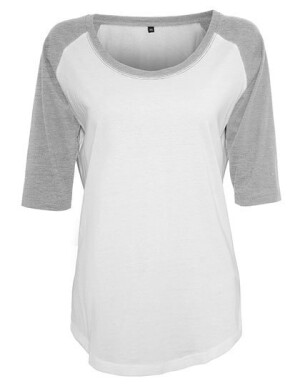 Damen 3/4 Raglan-T-Shirt mit Kontrastmuster BY022 - Reklamnepredmety