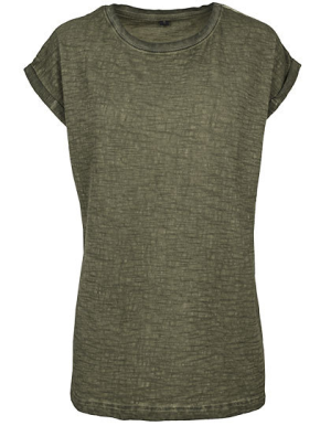 Damen-T-Shirt mit verlängerten Schultern und Sprühfärbung BY056 - Reklamnepredmety