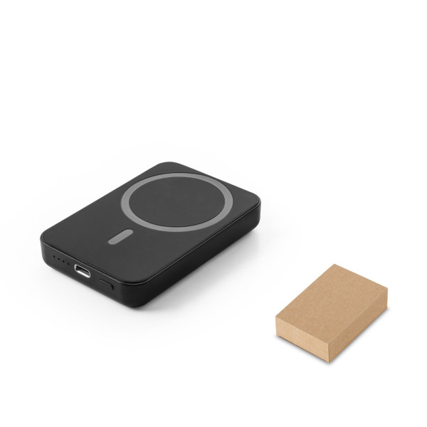 AMPERE. 5000 mAh magnetische Powerbank mit 15 W superschnellem kabellosem Ladegerät aus 100 % rABS