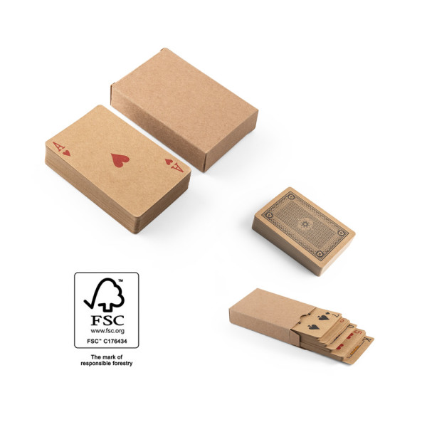FISCHER. Packung mit 54 klassischen Karten aus Kraftpapier