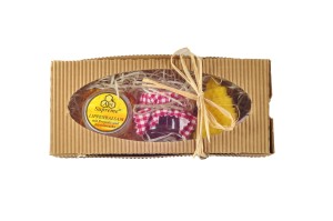 Geschenkbox mit Mini-Honig, Lippenbalsam und Kerze - Reklamnepredmety
