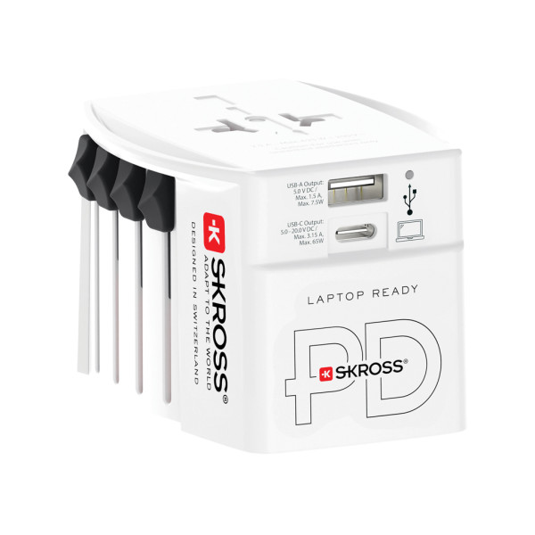 Reiseadapter SKROSS World MUV 65W PD mit USB-C-Kabel