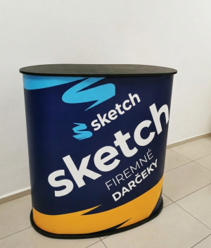 Präsentationstheke mit Aufdruck - Reklamnepredmety