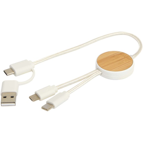 Chechia 5-in-1 Kabel für Datenübertragung und 27W Schnellladung mit Bambusdetails, 30 cm