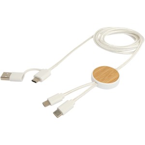Chechia 5-in-1 Kabel für Datenübertragung und 27W Schnellladung mit Bambusdetails, 150 cm - Reklamnepredmety