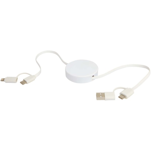 Citala 5-in-1 recycled plastic 90 cm retractable data sync and 40W fast charge cable