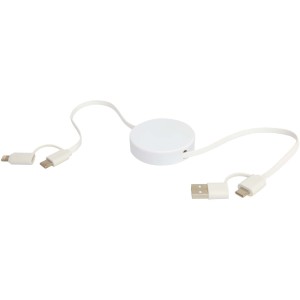 Citala 5-in-1 recycled plastic 90 cm retractable data sync and 40W fast charge cable