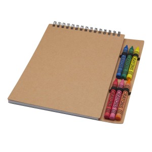 Doodle A5 Softcover Spiralnotizbuch mit Farbstiftset - Reklamnepredmety