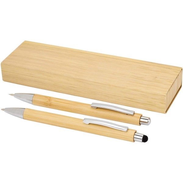 Oblys Kugelschreiber und Druckbleistiftset aus Bambus (schwarze Mine)