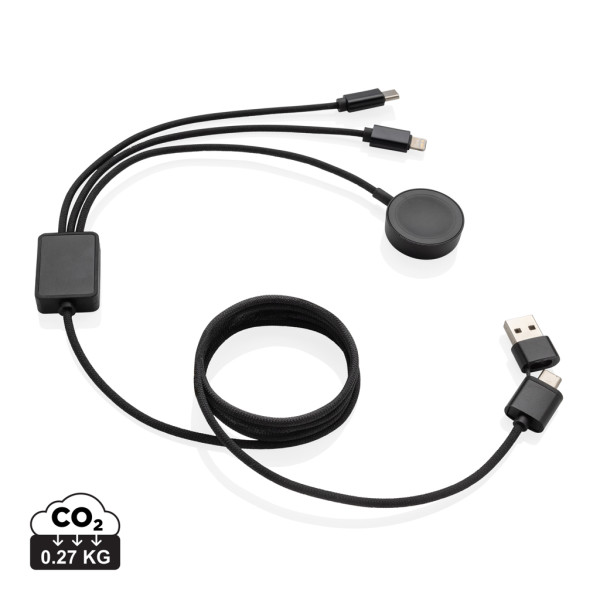 Terra Ladekabel mit 6-in-1 Uhrenladegerät aus RCS rPET